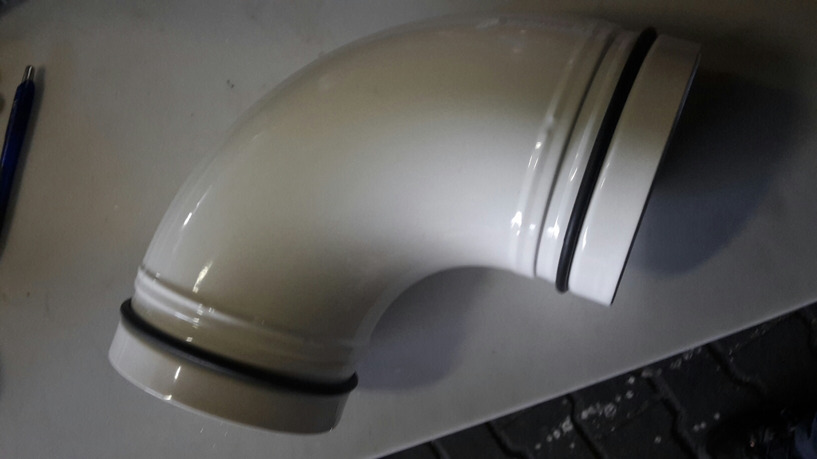 Segment bocht 125mm 90°SGBW  WIT (Berschenhoek)
